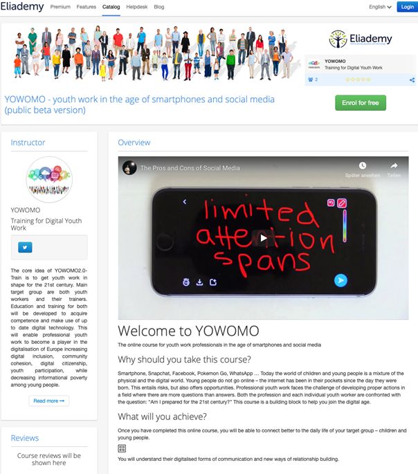 04.02.2019 - Online-Kurs: „YOWOMO - youth work in the age of smartphones and social media” geht in den öffentlichen Beta-Test